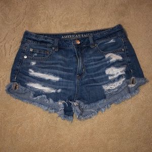 AEO distressed jean shorts